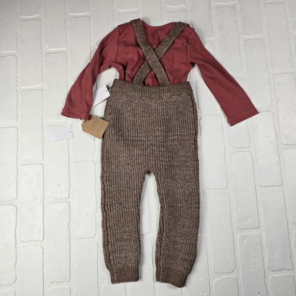Grayson Collective Knit Overall Two Piece Set 18Months - Picture 2 of 2